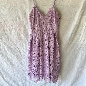 Purple lace mini babydoll dress